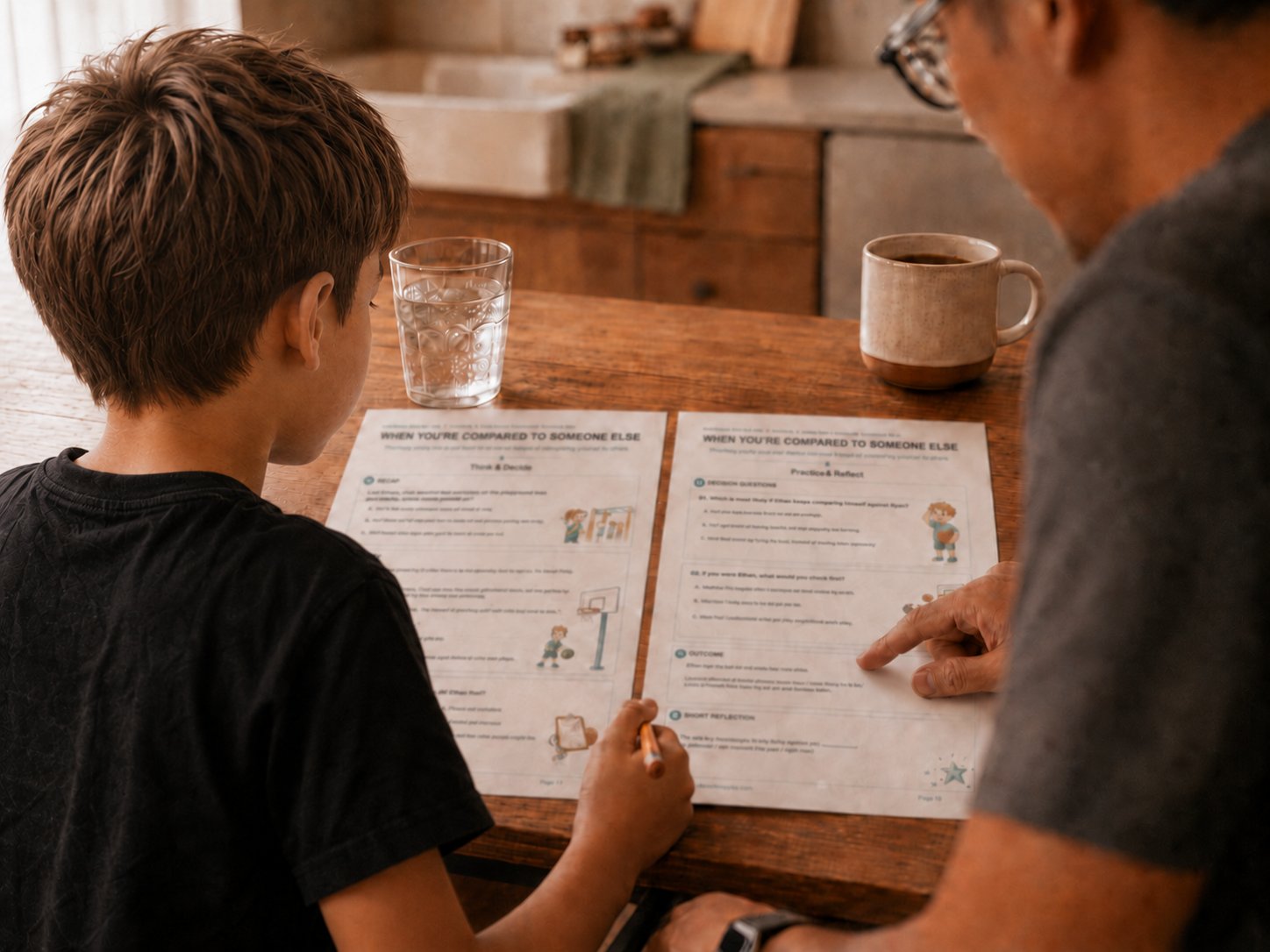Father and son together, representing the family story behind LifeSchool Packs